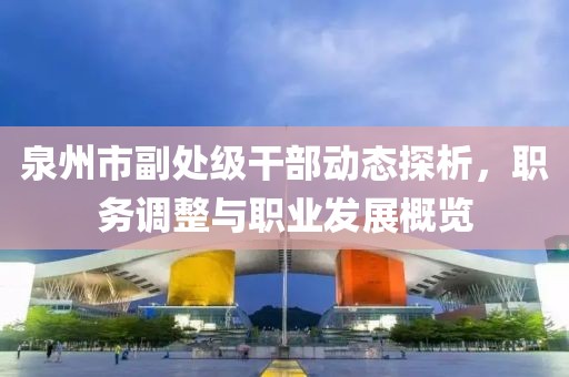 泉州市副處級干部動態(tài)探析，職務調(diào)整與職業(yè)發(fā)展概覽