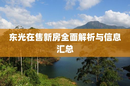 東光在售新房全面解析與信息匯總