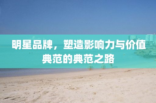 明星品牌，塑造影響力與價(jià)值典范的典范之路