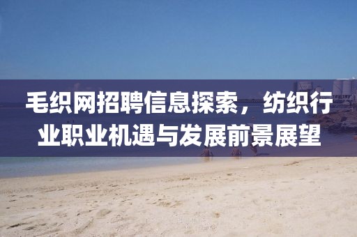 毛織網(wǎng)招聘信息探索，紡織行業(yè)職業(yè)機(jī)遇與發(fā)展前景展望