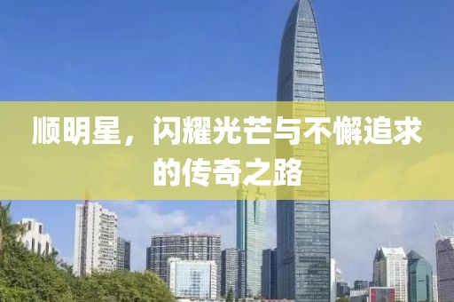 順明星，閃耀光芒與不懈追求的傳奇之路