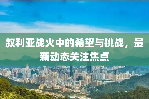 敘利亞戰(zhàn)火中的希望與挑戰(zhàn)，最新動態(tài)關(guān)注焦點