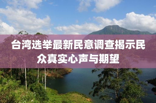 臺灣選舉最新民意調(diào)查揭示民眾真實心聲與期望