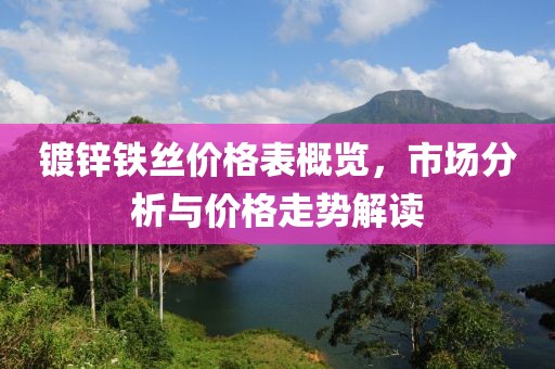 鍍鋅鐵絲價(jià)格表概覽，市場(chǎng)分析與價(jià)格走勢(shì)解讀