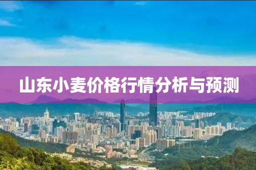 山東小麥價格行情分析與預(yù)測