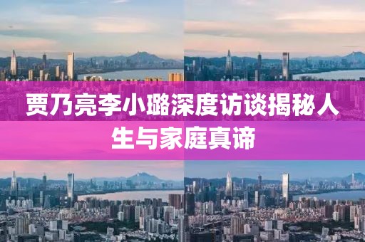 賈乃亮李小璐深度訪談揭秘人生與家庭真諦