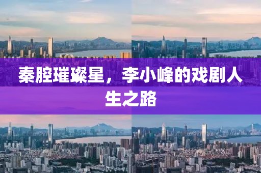 秦腔璀璨星，李小峰的戲劇人生之路