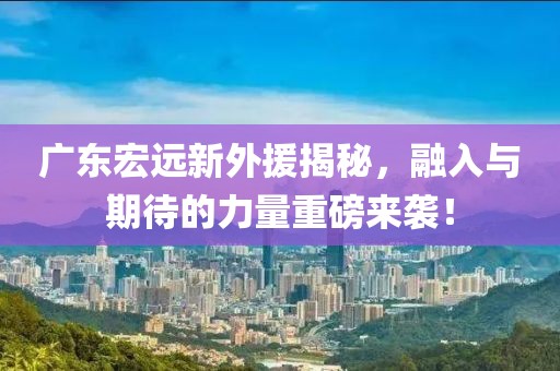 廣東宏遠(yuǎn)新外援揭秘，融入與期待的力量重磅來襲！