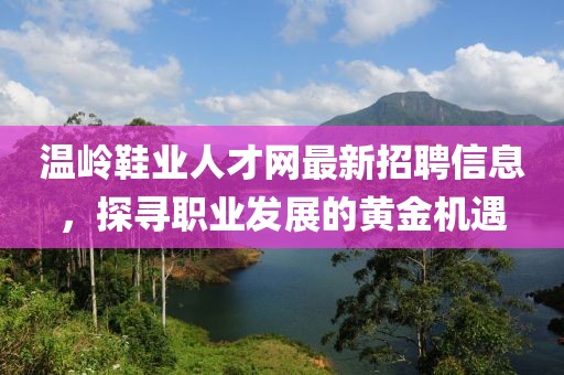 溫嶺鞋業(yè)人才網(wǎng)最新招聘信息，探尋職業(yè)發(fā)展的黃金機(jī)遇