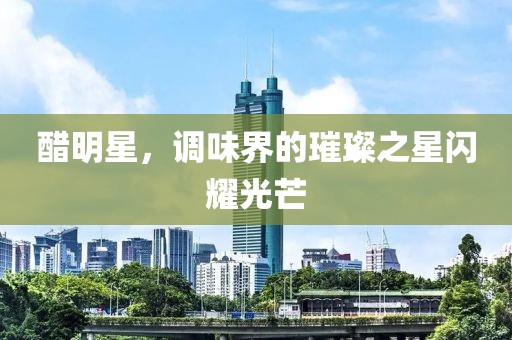 醋明星，調(diào)味界的璀璨之星閃耀光芒