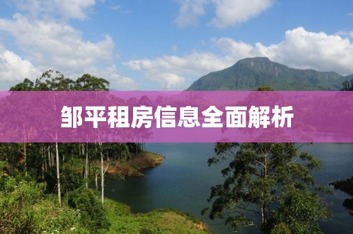 鄒平租房信息全面解析