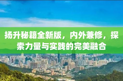 揚(yáng)升秘籍全新版，內(nèi)外兼修，探索力量與實(shí)踐的完美融合