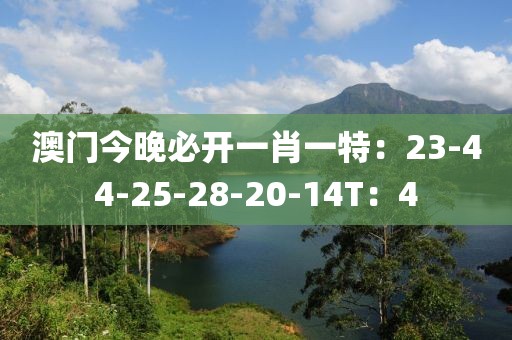 澳門今晚必開一肖一特：23-44-25-28-20-14T：4