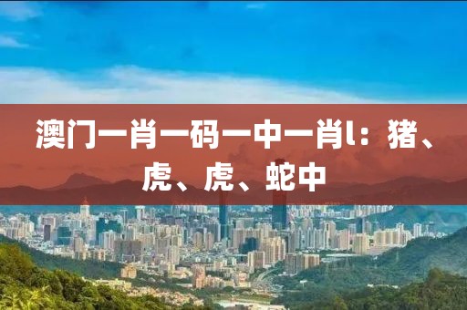澳門一肖一碼一中一肖l：豬、虎、虎、蛇中