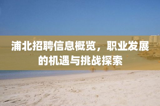 浦北招聘信息概覽，職業(yè)發(fā)展的機(jī)遇與挑戰(zhàn)探索