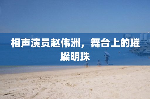相聲演員趙偉洲，舞臺上的璀璨明珠