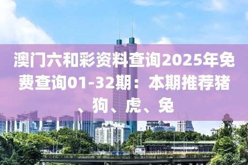 澳門(mén)六和彩資料查詢(xún)2025年免費(fèi)查詢(xún)01-32期：本期推薦豬、狗、虎、兔
