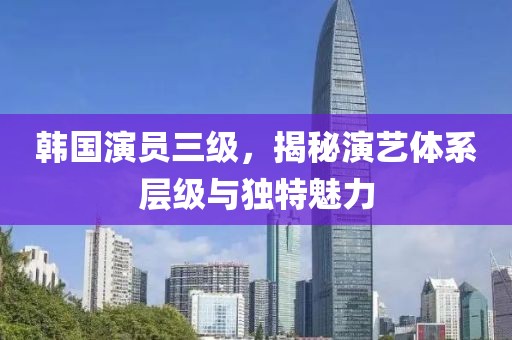 韓國(guó)演員三級(jí)，揭秘演藝體系層級(jí)與獨(dú)特魅力
