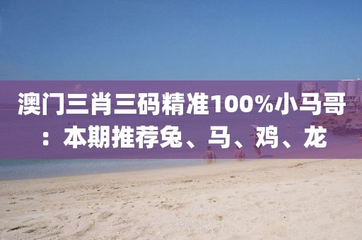澳門三肖三碼精準(zhǔn)100%小馬哥：本期推薦兔、馬、雞、龍