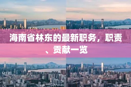 海南省林東的最新職務(wù)，職責(zé)、貢獻(xiàn)一覽