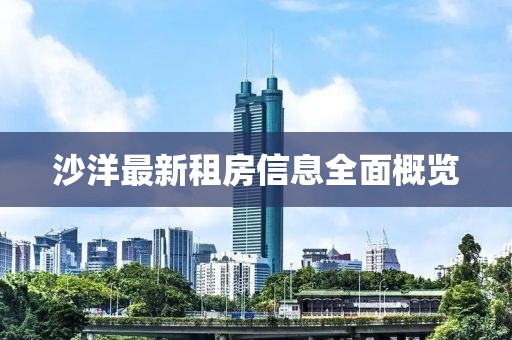 沙洋最新租房信息全面概覽