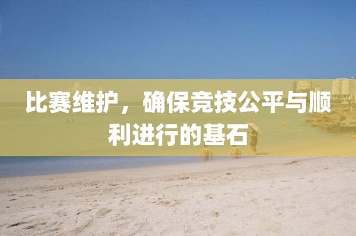 比賽維護，確保競技公平與順利進行的基石