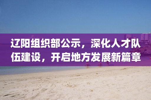 遼陽組織部公示，深化人才隊伍建設(shè)，開啟地方發(fā)展新篇章