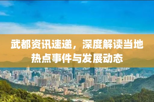 武都資訊速遞，深度解讀當(dāng)?shù)責(zé)狳c(diǎn)事件與發(fā)展動(dòng)態(tài)