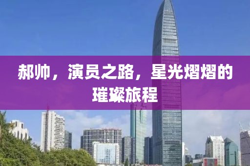 郝帥，演員之路，星光熠熠的璀璨旅程
