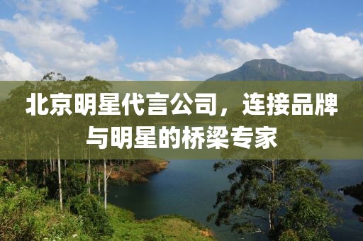 北京明星代言公司，連接品牌與明星的橋梁專家
