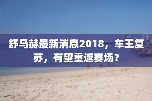 舒馬赫最新消息2018，車王復蘇，有望重返賽場？