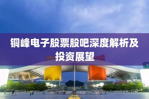 銅峰電子股票股吧深度解析及投資展望