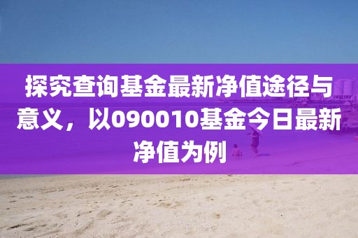探究查詢基金最新凈值途徑與意義，以090010基金今日最新凈值為例