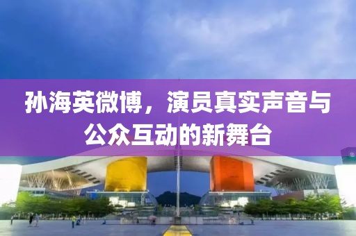 孫海英微博，演員真實(shí)聲音與公眾互動(dòng)的新舞臺(tái)