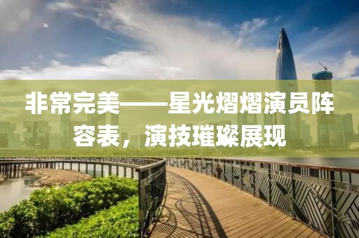 非常完美——星光熠熠演員陣容表，演技璀璨展現(xiàn)