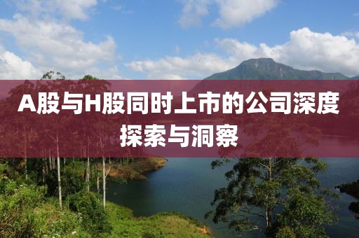 A股與H股同時(shí)上市的公司深度探索與洞察