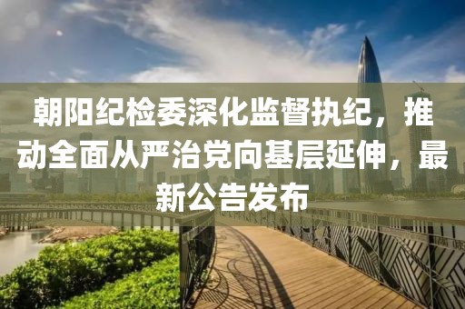 朝陽紀(jì)檢委深化監(jiān)督執(zhí)紀(jì)，推動全面從嚴(yán)治黨向基層延伸，最新公告發(fā)布