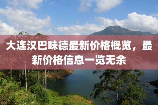 大連漢巴味德最新價格概覽，最新價格信息一覽無余