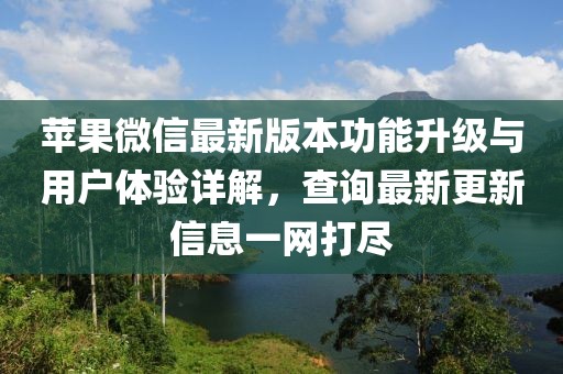蘋果微信最新版本功能升級與用戶體驗(yàn)詳解，查詢最新更新信息一網(wǎng)打盡