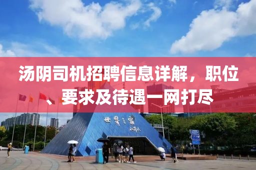 湯陰司機(jī)招聘信息詳解，職位、要求及待遇一網(wǎng)打盡