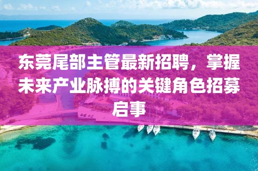 東莞尾部主管最新招聘，掌握未來產(chǎn)業(yè)脈搏的關(guān)鍵角色招募啟事